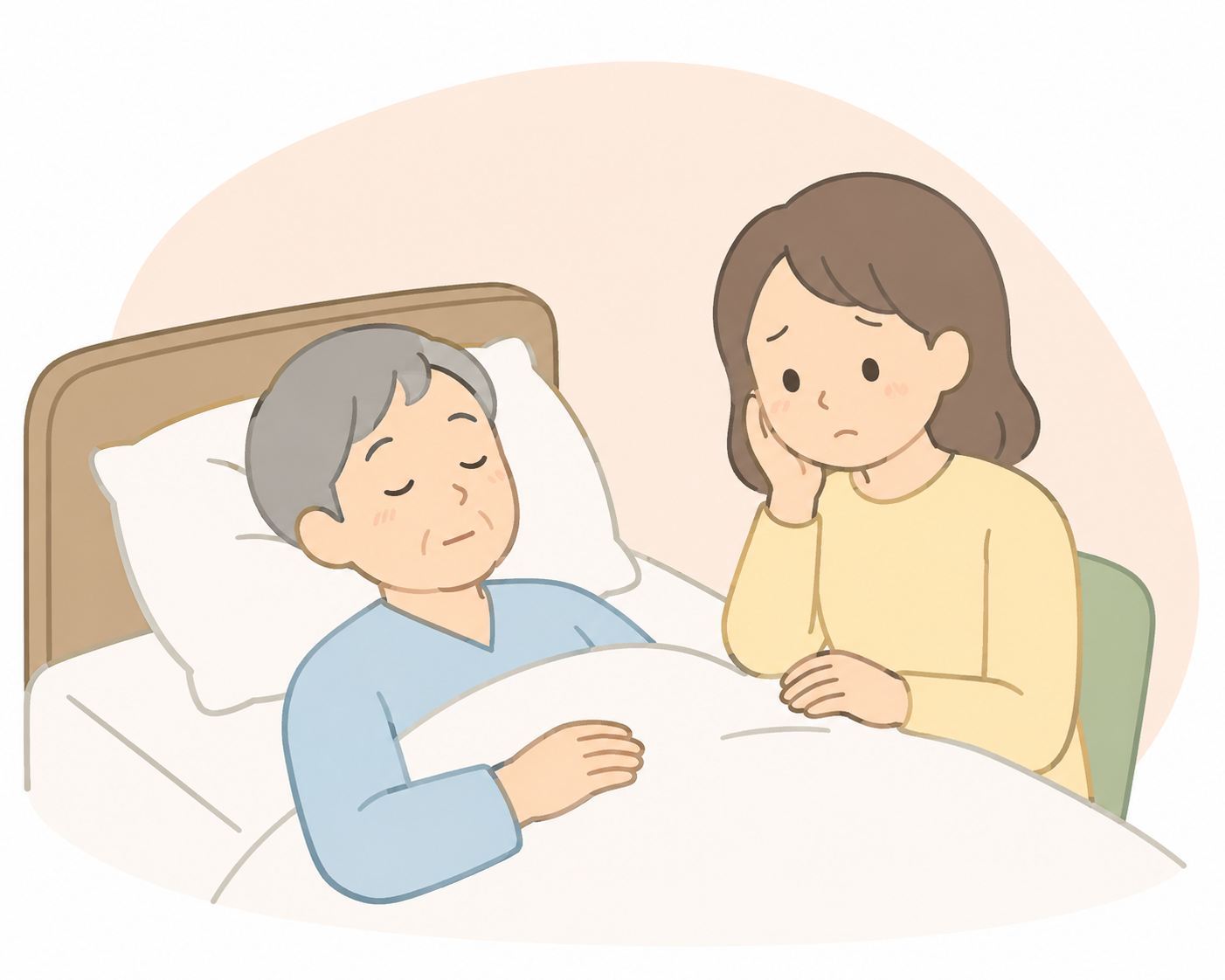 睡眠について悩む方のイラスト